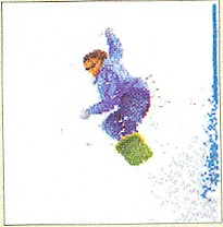 click here to view larger image of Snowboarding - Linen (counted cross stitch kit)