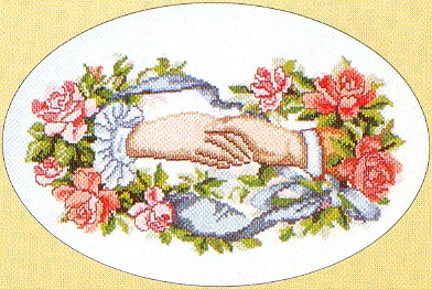 click here to view larger image of Wedding-Holding Hands (counted cross stitch kit)