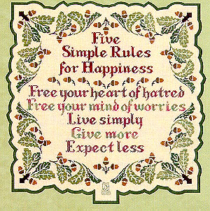 click here to view larger image of Five Simple Rules for Happiness (chart)