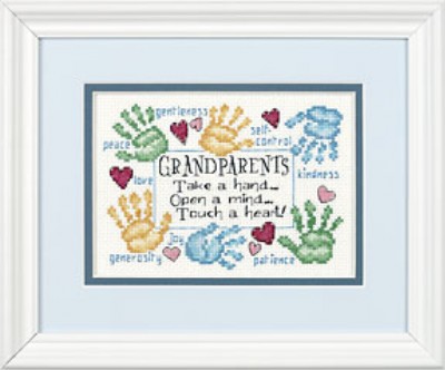 click here to view larger image of Grandparents Touch A Heart (counted cross stitch kit)