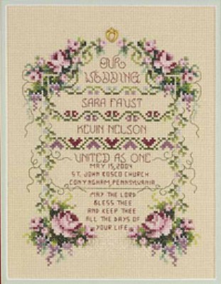 click here to view larger image of United As One Wedding Sampler (counted cross stitch kit)