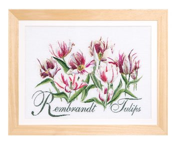 click here to view larger image of Rembrandt Tulips - Linen (counted cross stitch kit)