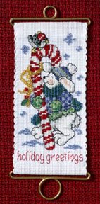 click here to view larger image of Holiday Greetings Bunny (counted cross stitch kit)