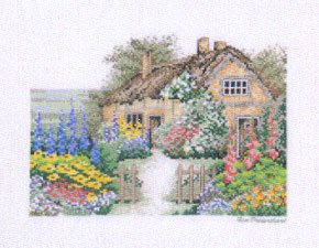 click here to view larger image of Cottage with Garden (counted cross stitch kit)