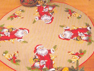 click here to view larger image of Santa With Animals Tree Skirt (counted cross stitch kit)