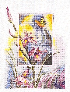 click here to view larger image of Iris With Butterfly (counted cross stitch kit)