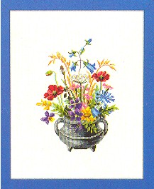 click here to view larger image of Flowers in a Kettle (counted cross stitch kit)