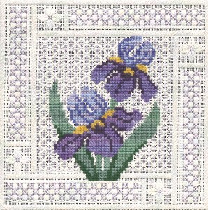 click here to view larger image of Crystal Irises (counted canvas chart)