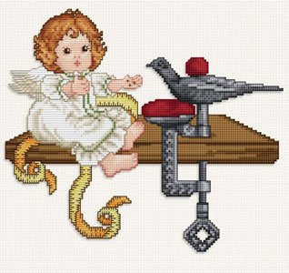 click here to view larger image of Stitching Angel Feeding Sewing Bird (chart)