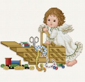 click here to view larger image of Stitching Angel with Workbox (chart)