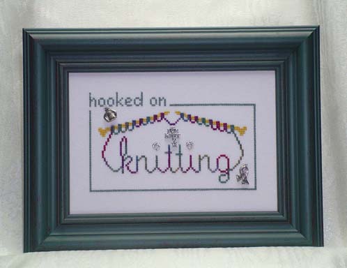 click here to view larger image of Hooked on Knitting (charms included) ()