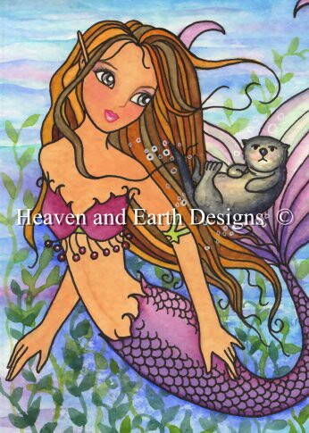 click here to view larger image of Chance Meeting Mermaid & Otter - Quick Stitch - Nadia Tate	 (chart)