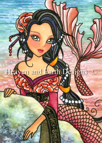 click here to view larger image of Kimono Sunset Mermaid - Quick Stitch (chart)