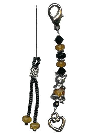 click here to view larger image of Mini Fob Set - Cat Black/Gold (accessory)