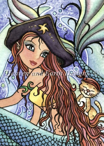 click here to view larger image of Kitty Mermaid Ahoy - Quick Stitch (chart)